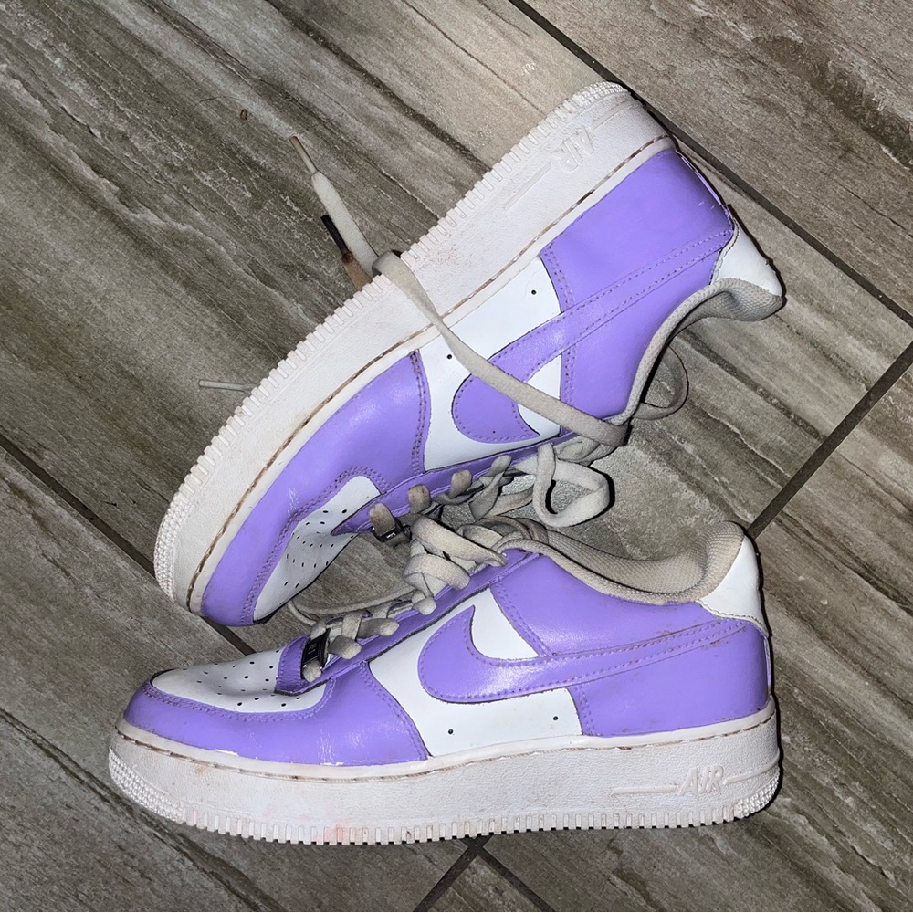 Nike Air Force 1 White Purple 314219-126 Shoes Size Youth 6.5